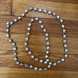 J. Crew Long Crystal Necklace - Silver